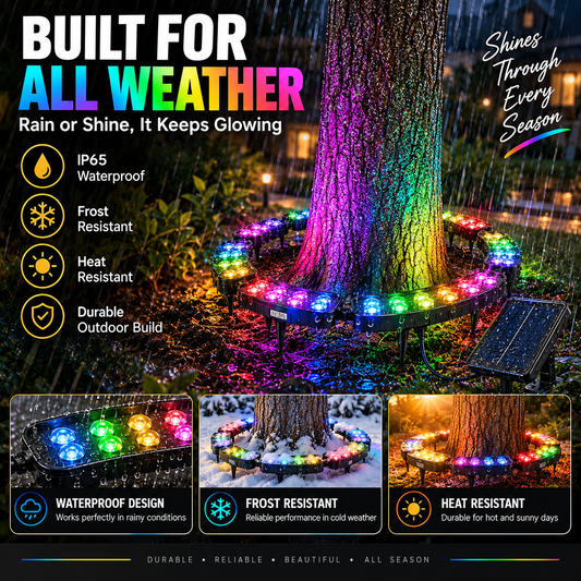 ✨ One Tree. Endless Colors. – Solar RGB Landscape Ring Light