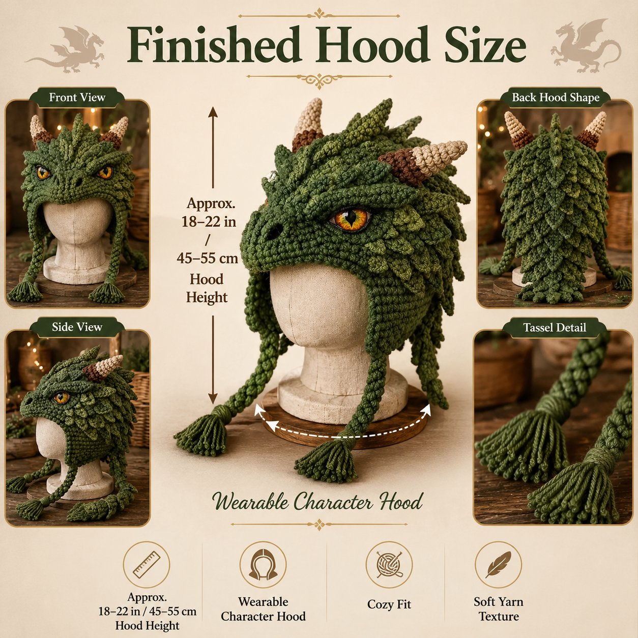 Fantasy Hood Hat DIY Crochet Kit