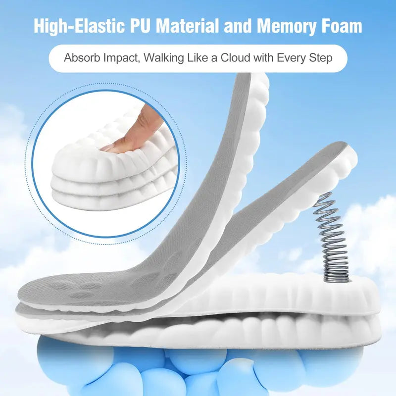 4D Cloud Insoles, Shock Absorption Foot Pads for Men Women☁️