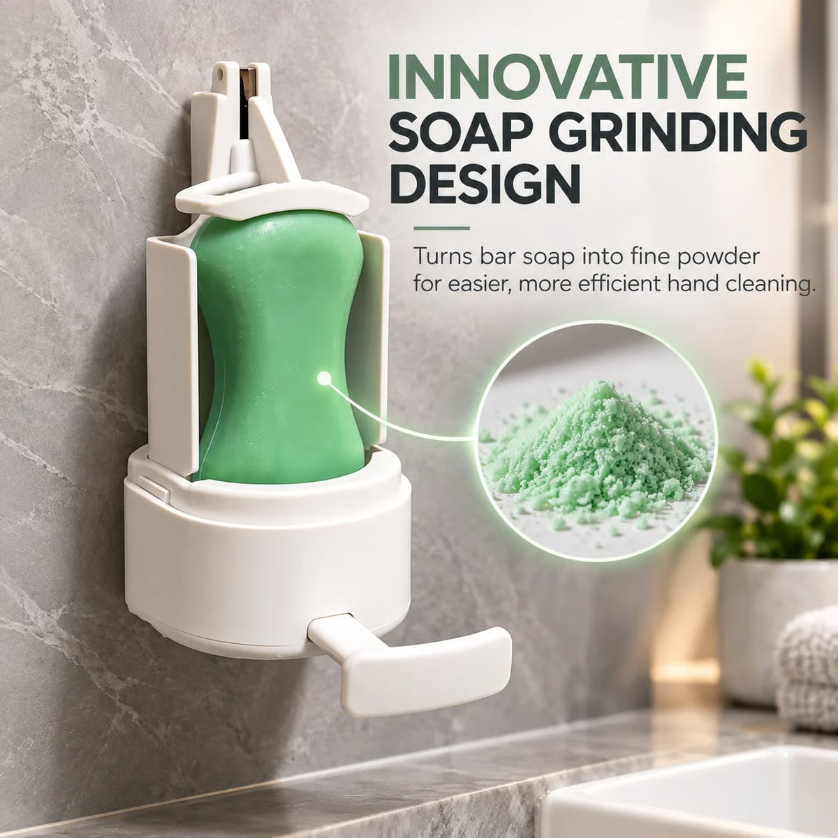 Bar Soap Grinder & Dispenser | Drill-Free Installation