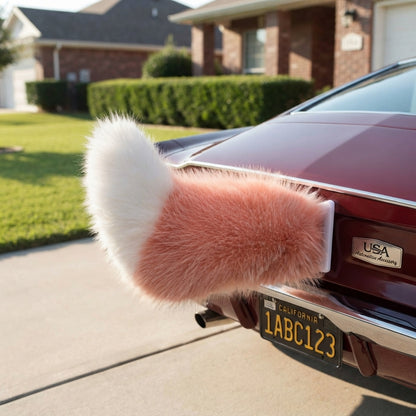 Electric Cat Tail for Car Decoration, Remote-Controlled Wagging Plush Tail for Car