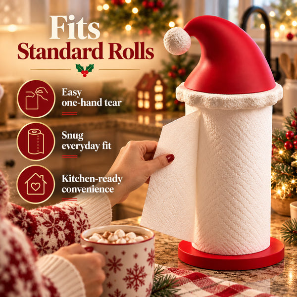 Santa Hat Paper Towel Holder  Festive Kitchen Decor 🎅🎄