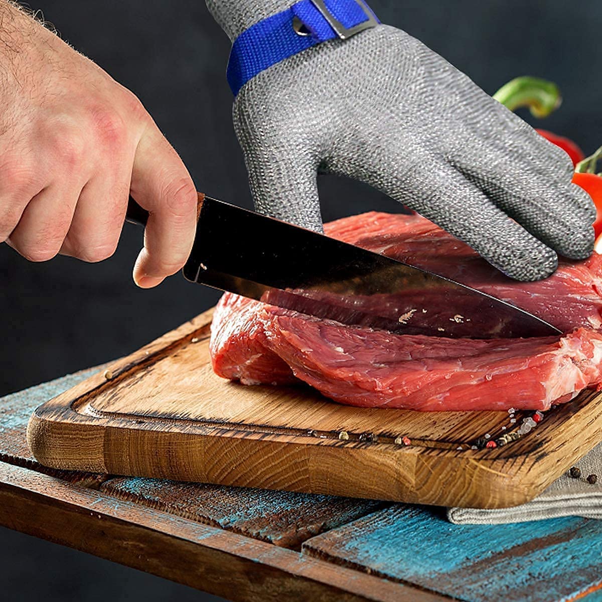 🥩 Stainless Steel Mesh Glove – Highest A9 cut level – Perfect for butchers & chefs – no more knife accidents!