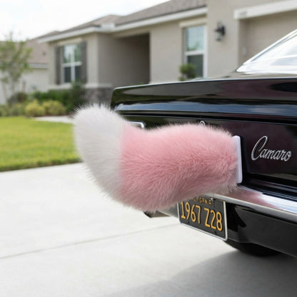 Electric Cat Tail for Car Decoration, Remote-Controlled Wagging Plush Tail for Car
