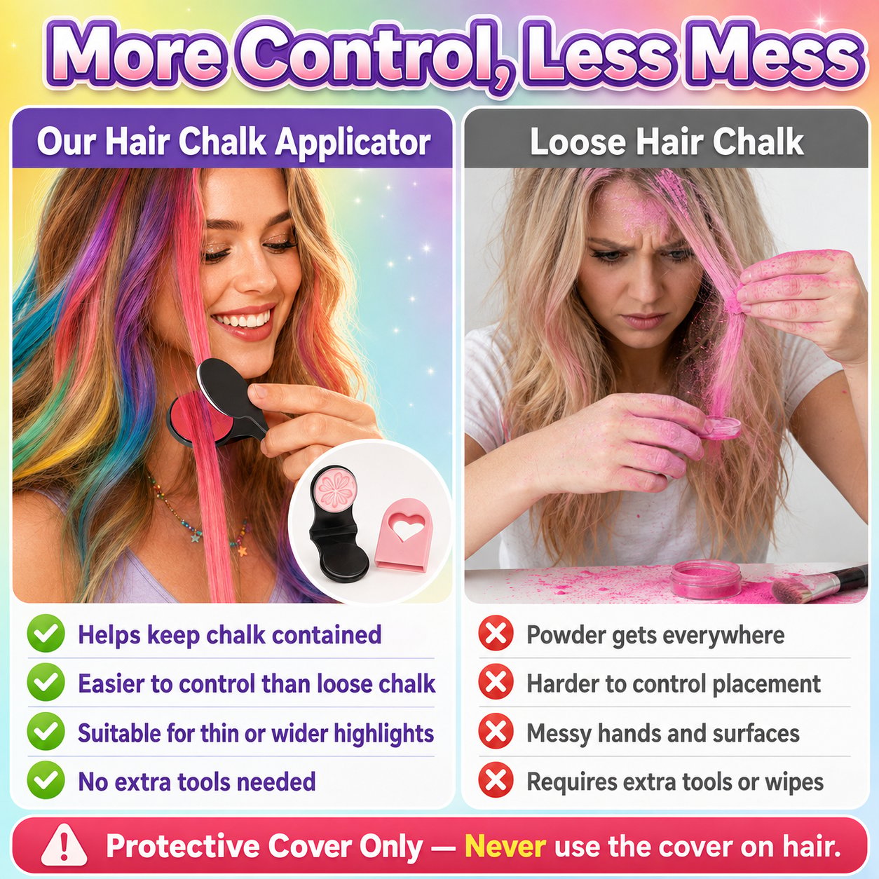 🌈12-Color Temporary Hair Chalk Applicator Set