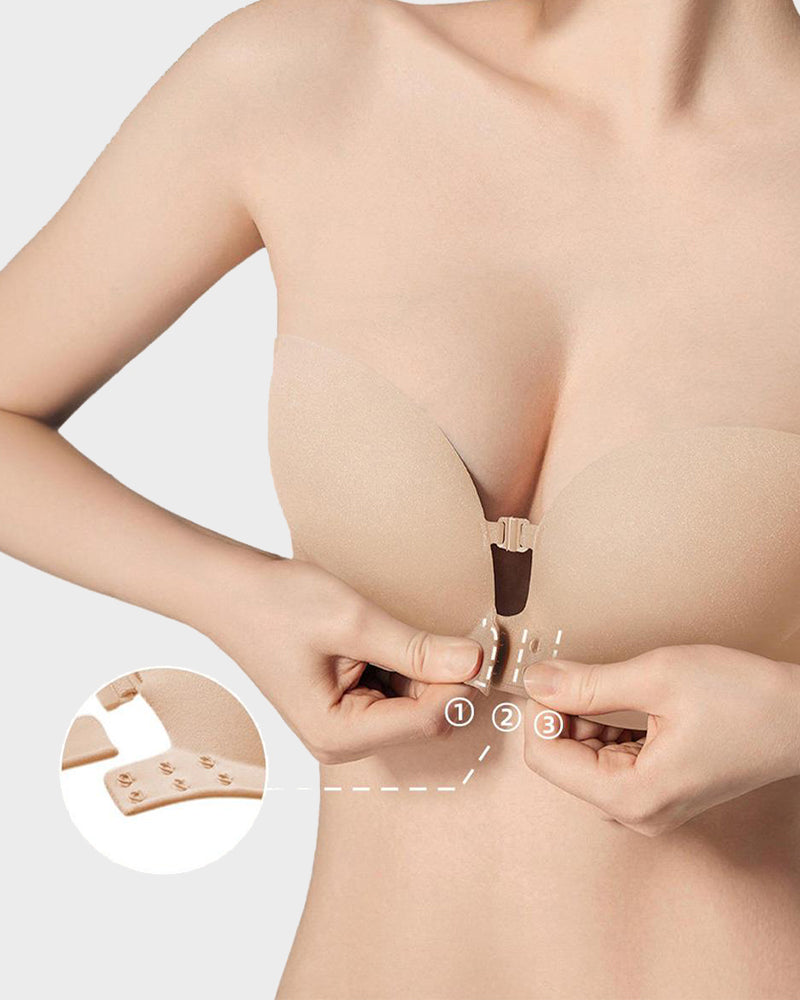 Strapless Front Closure Wireless Push-Up Bra