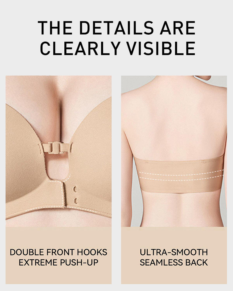 Strapless Front Closure Wireless Push-Up Bra