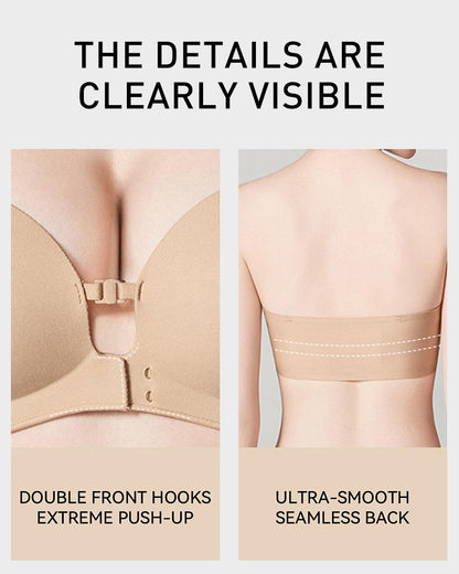 Strapless Front Closure Wireless Push-Up Bra