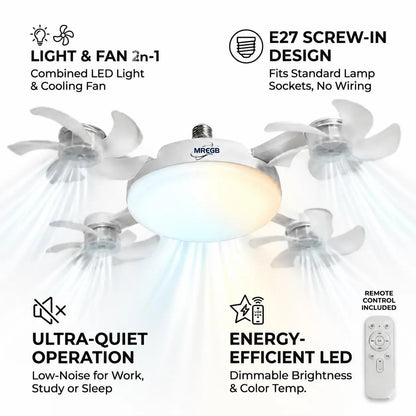 2026 New E27 Socket Ceiling Fan Light
