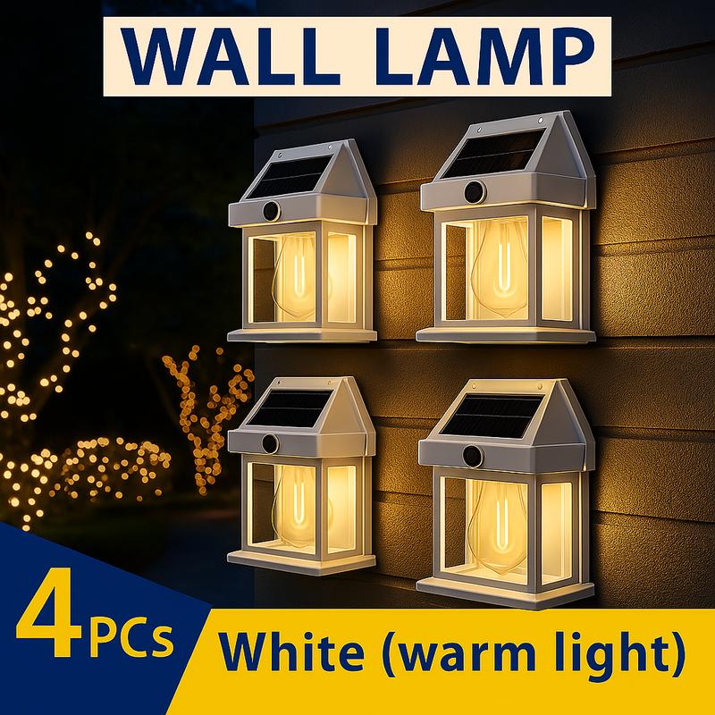 4‑Pack Solar Outdoor Wall Lights with Motion Sensor