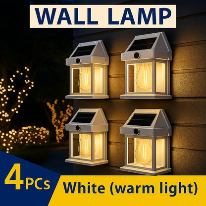 4‑Pack Solar Outdoor Wall Lights with Motion Sensor