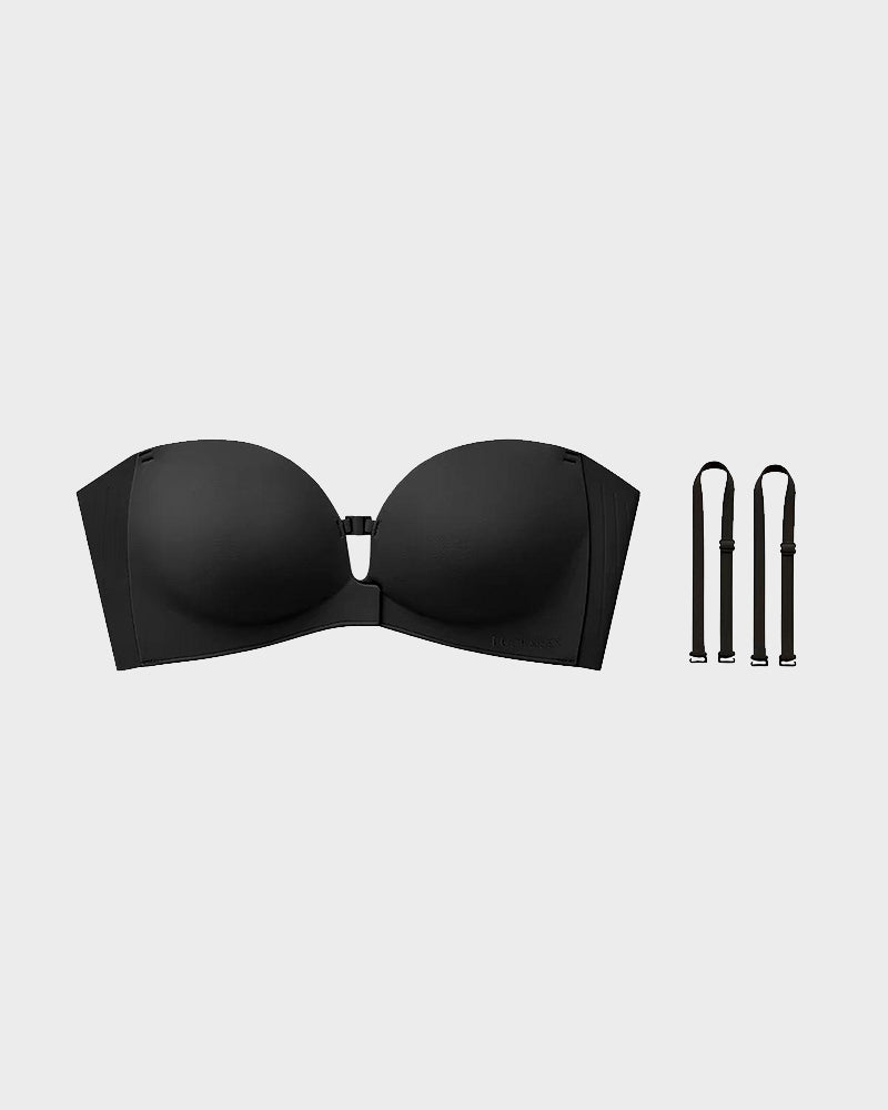 Strapless Front Closure Wireless Push-Up Bra