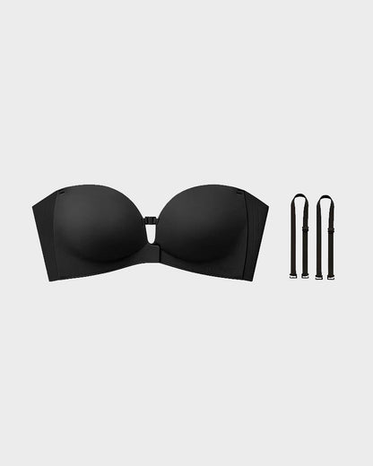 Strapless Front Closure Wireless Push-Up Bra