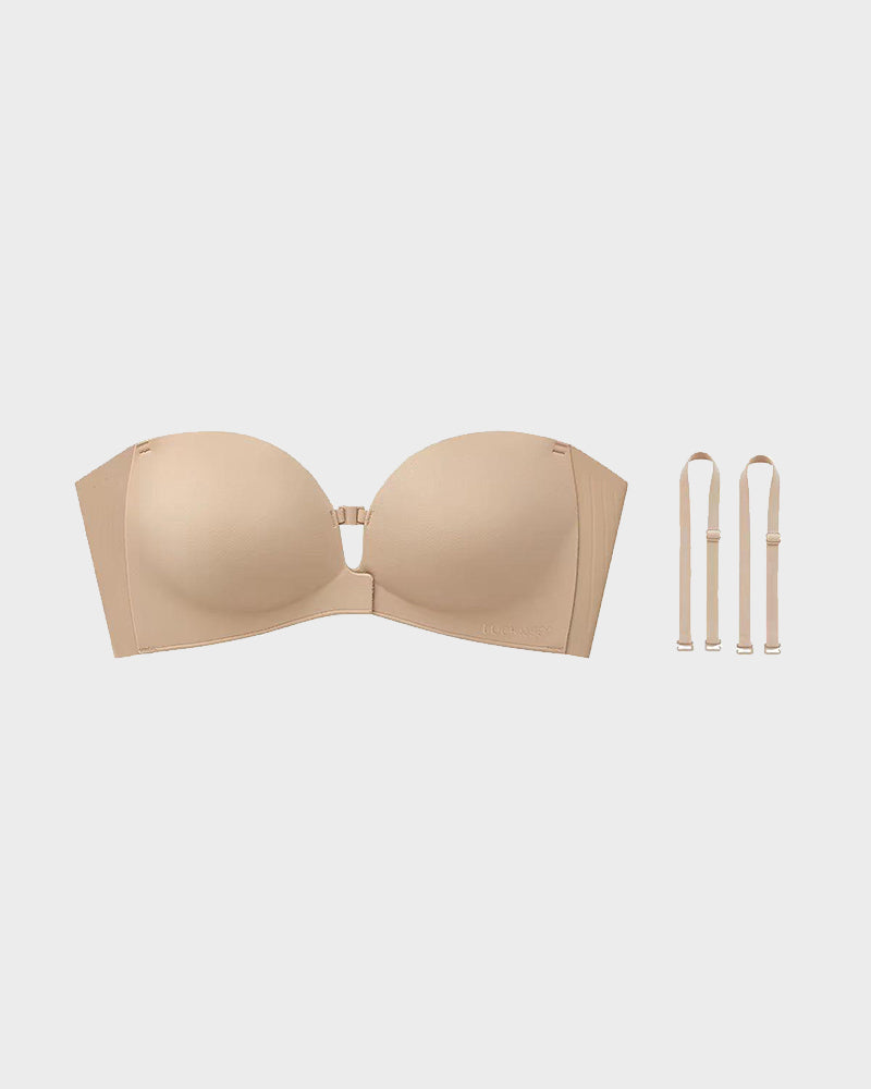 Strapless Front Closure Wireless Push-Up Bra