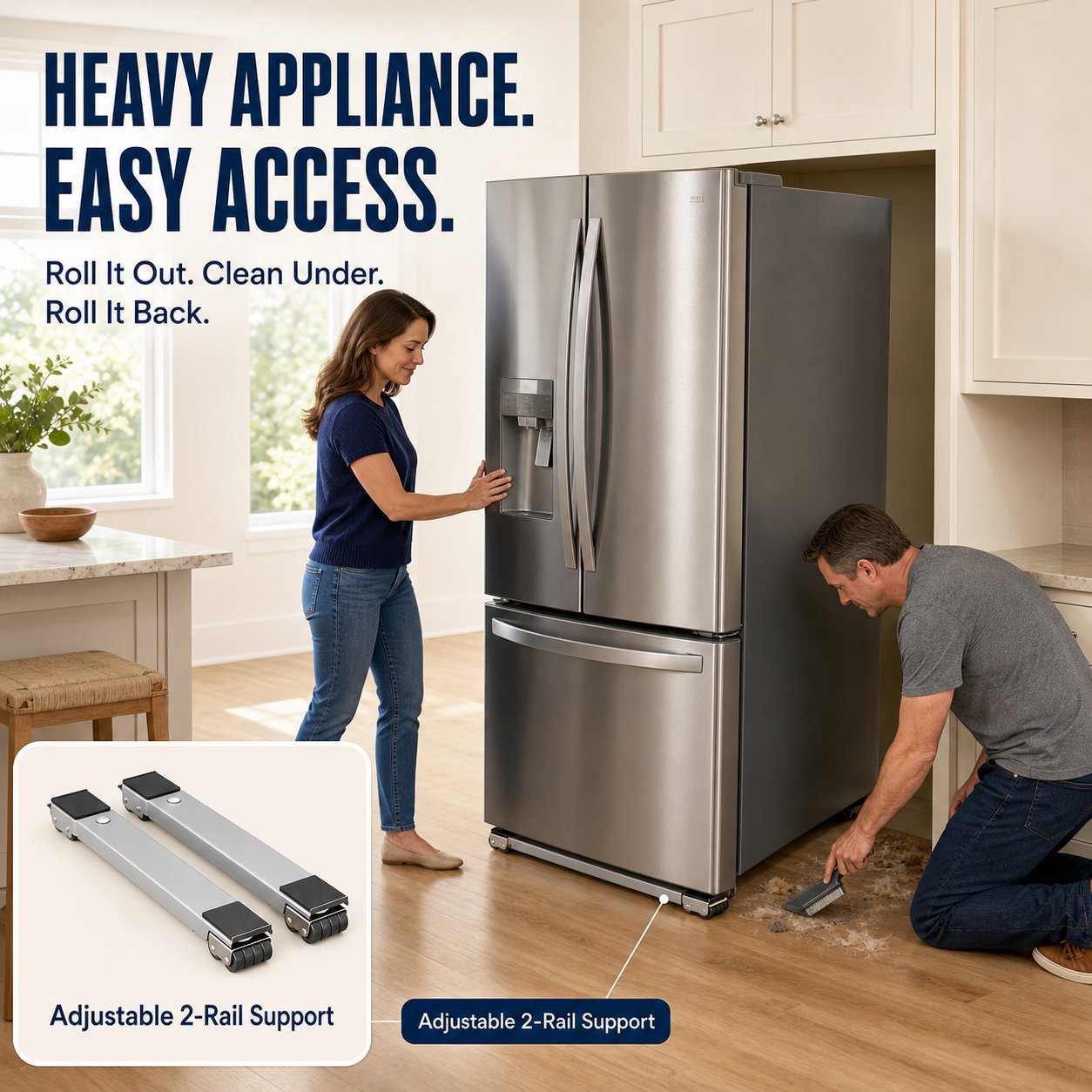 Adjustable Appliance Roller Support Set