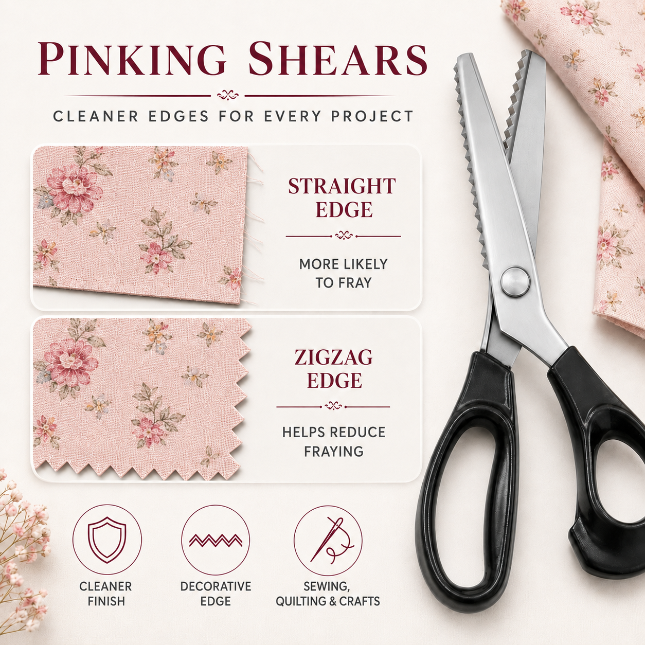 Stainless Steel Zig Zag Scissors with Serrated Teeth