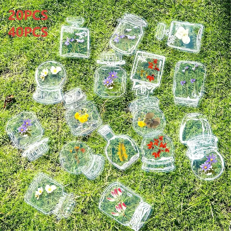 40pcs Transparent Dried Flower Bookmarks-DIY Gifts Bookmarks