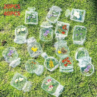 40pcs Transparent Dried Flower Bookmarks-DIY Gifts Bookmarks