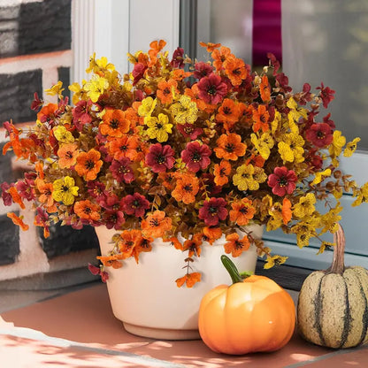 Fall Artificial Flower Halloween 6pcs, UV Resistant Colorful Fake Flower🍂