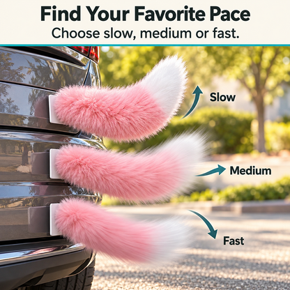 Electric Cat Tail for Car Decoration, Remote-Controlled Wagging Plush Tail for Car