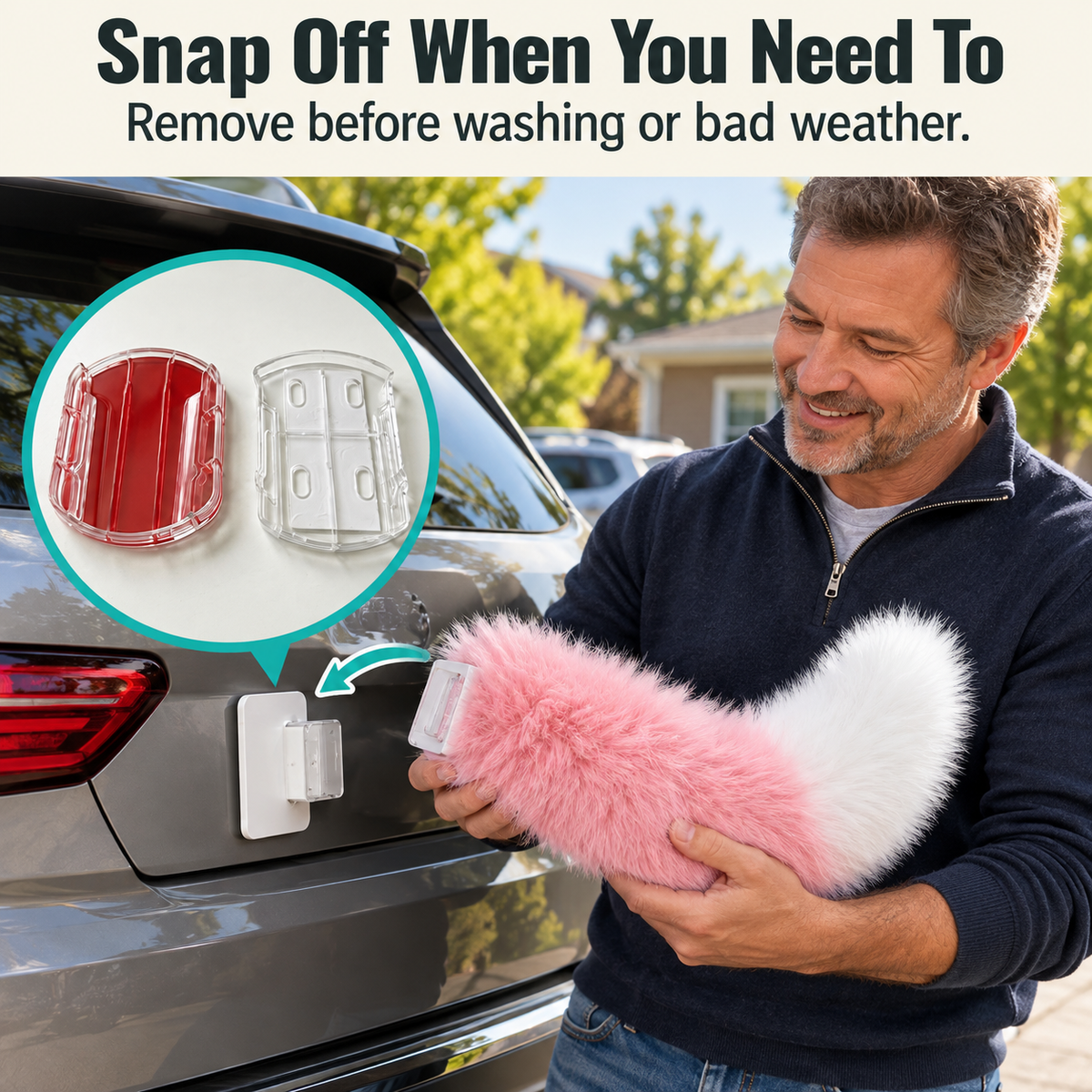 Electric Cat Tail for Car Decoration, Remote-Controlled Wagging Plush Tail for Car