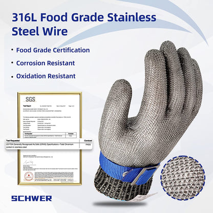 🥩 Stainless Steel Mesh Glove – Highest A9 cut level – Perfect for butchers & chefs – no more knife accidents!