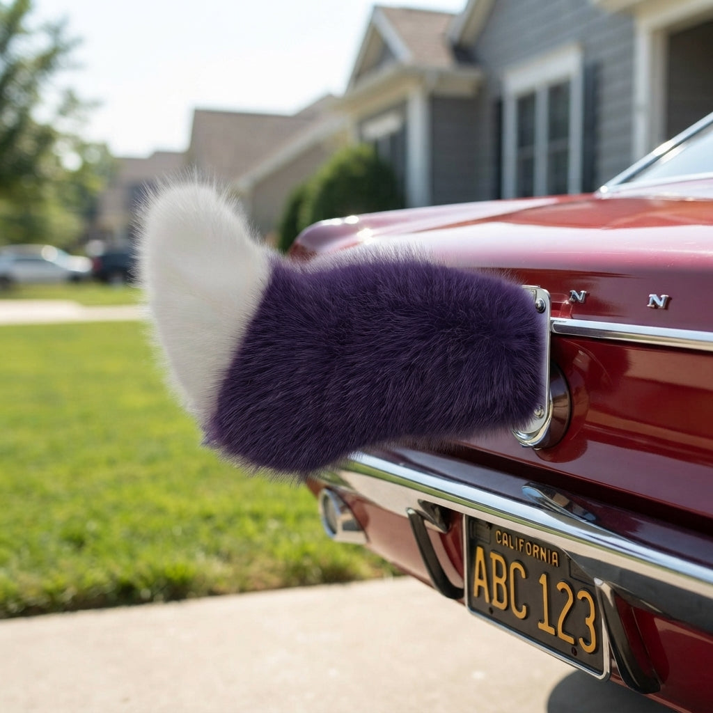 Electric Cat Tail for Car Decoration, Remote-Controlled Wagging Plush Tail for Car