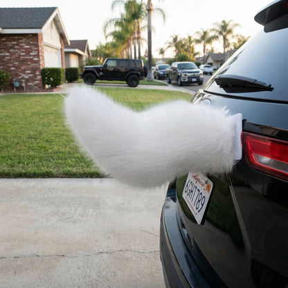 Electric Cat Tail for Car Decoration, Remote-Controlled Wagging Plush Tail for Car