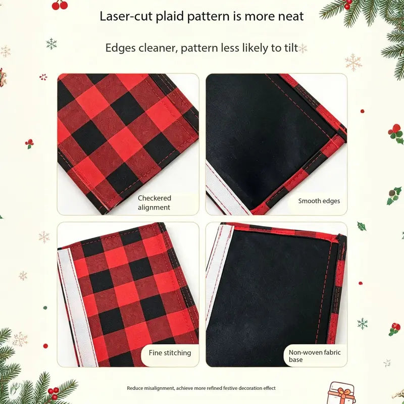 Christmas Refrigerator Handle Covers | Plush Plaid Wraps