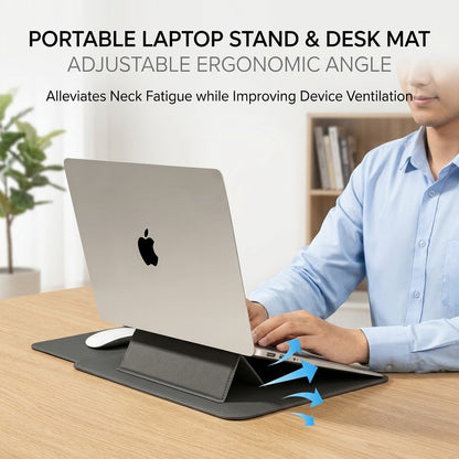 All-In-One Laptop Sleeve | Built-in 15W Wireless Charger, Laptop Stand & Mousepad, Fits up to 16"