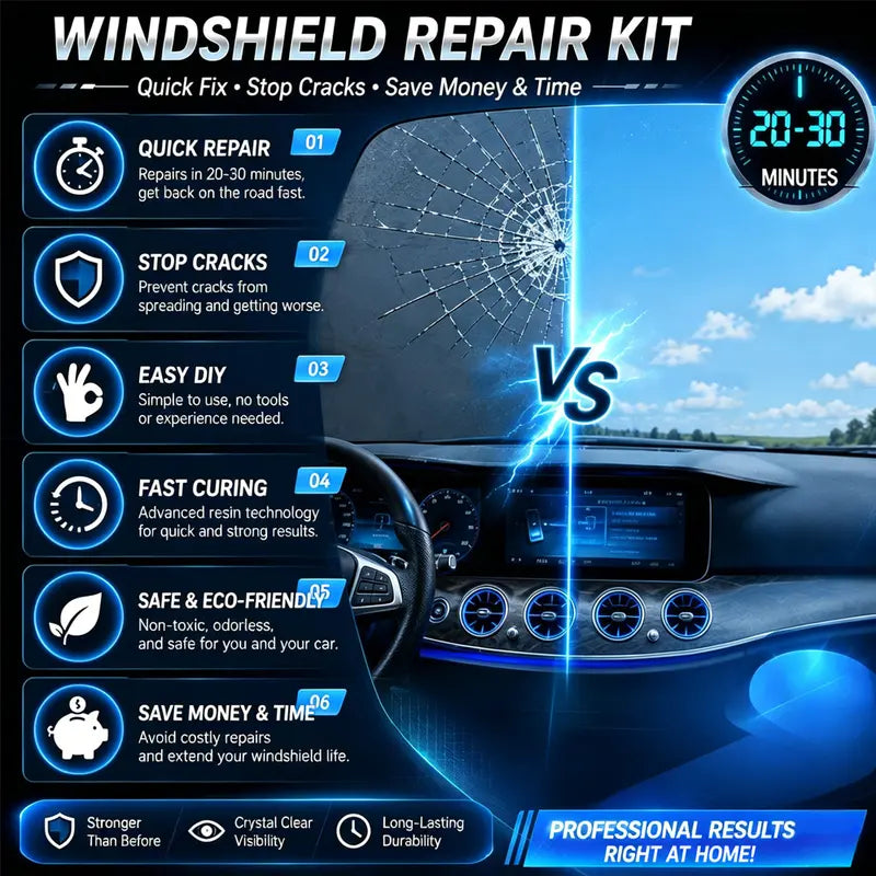 Car Windshield Crack Repair Kit