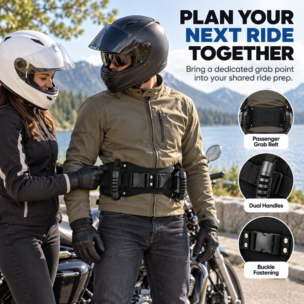 🏍️🤝 Ride Together – Motorcycle Rear Passenger Grab Handle