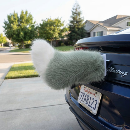 Electric Cat Tail for Car Decoration, Remote-Controlled Wagging Plush Tail for Car