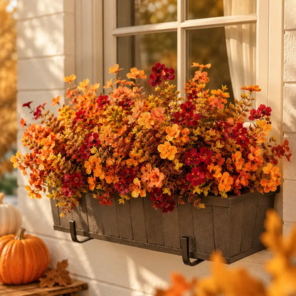 Fall Artificial Flower Halloween 6pcs, UV Resistant Colorful Fake Flower🍂