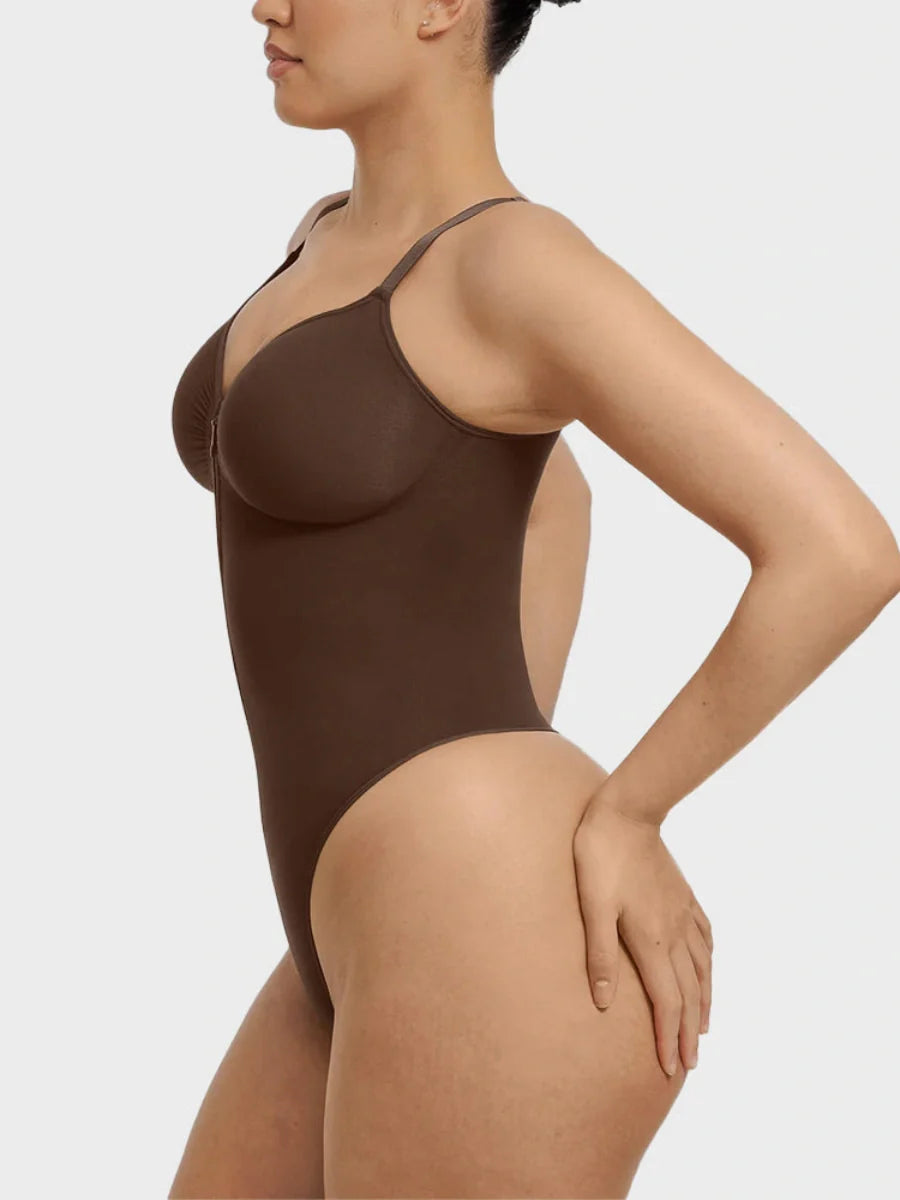 Tummy Tucking Seamless Bodysuit with Corset Zipper