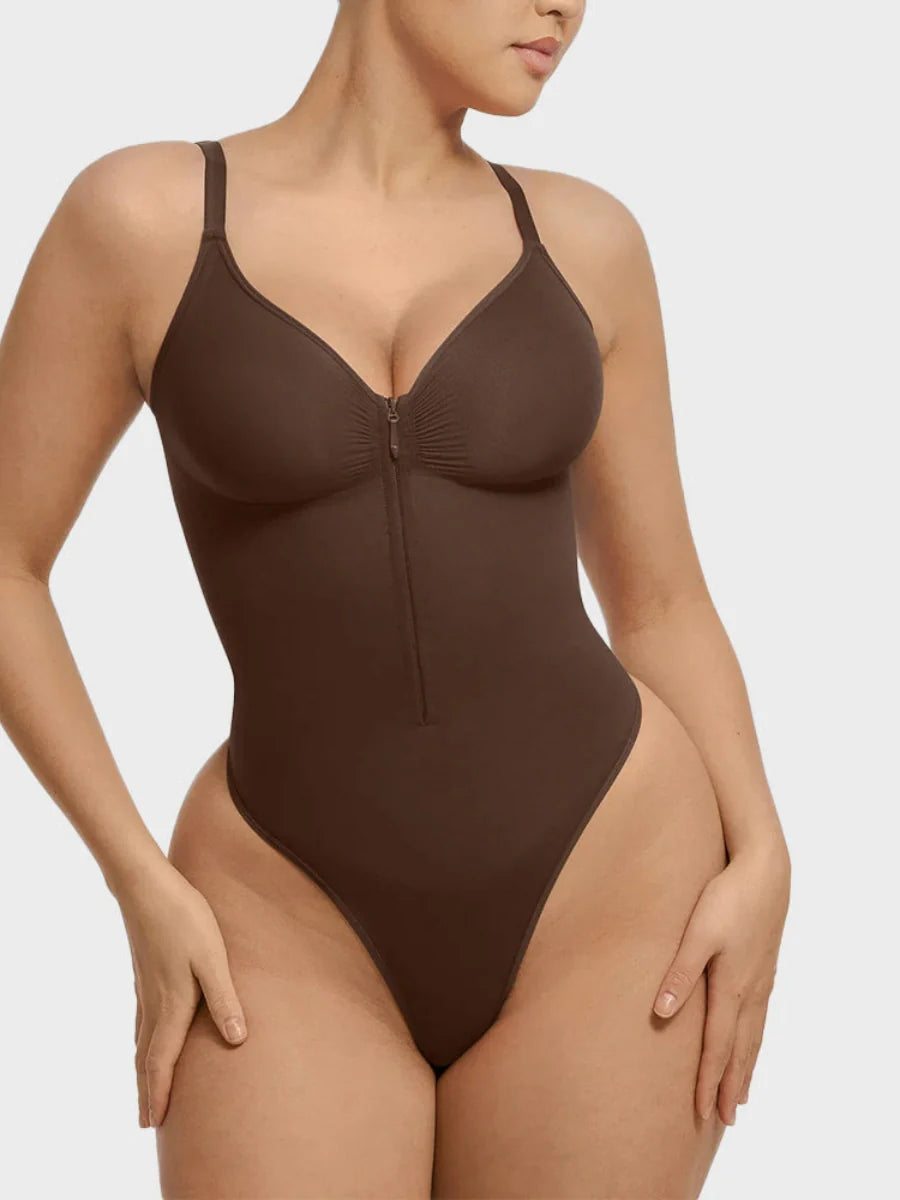 Tummy Tucking Seamless Bodysuit with Corset Zipper