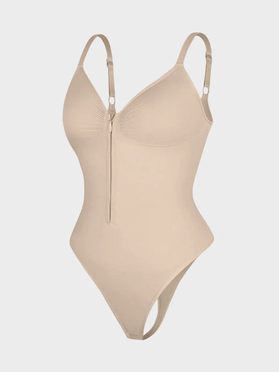 Tummy Tucking Seamless Bodysuit with Corset Zipper