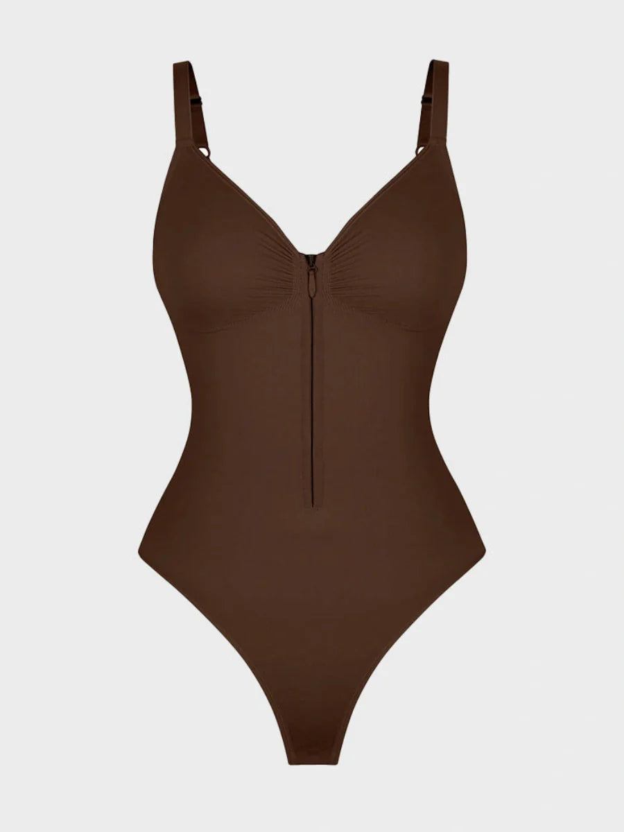 Tummy Tucking Seamless Bodysuit with Corset Zipper