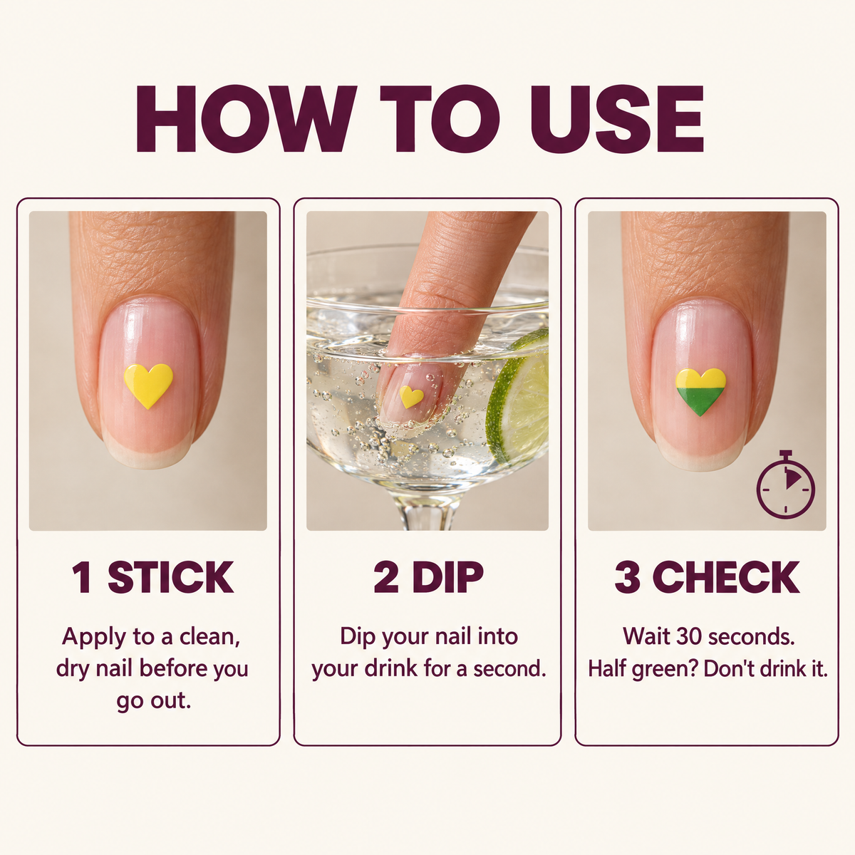 Drink Spike Test Nail Stickers