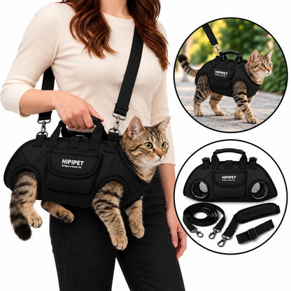 Multifunctional Pet Carrier Backpack – 6-in-1 Hands-Free Cat & Small Dog Sling Bag