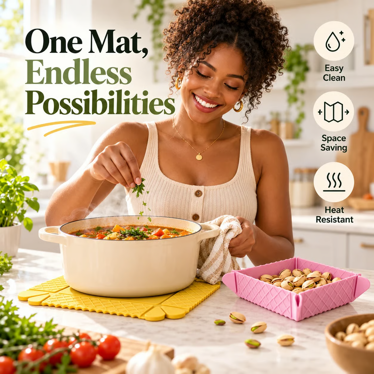 Multi-Purpose Silicone Mat - Food-Grade & Heat-Resistant 🥘