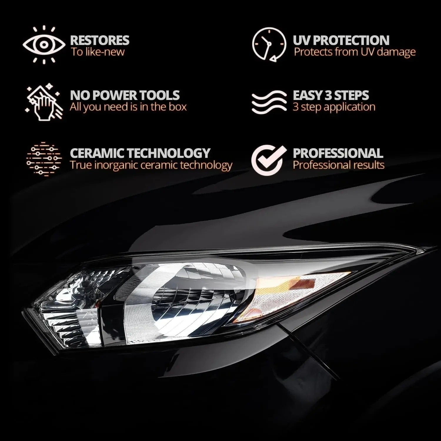 Headlight Restoration Polish – Removes Oxidation, Yellowing & Restores Headlight Clarity