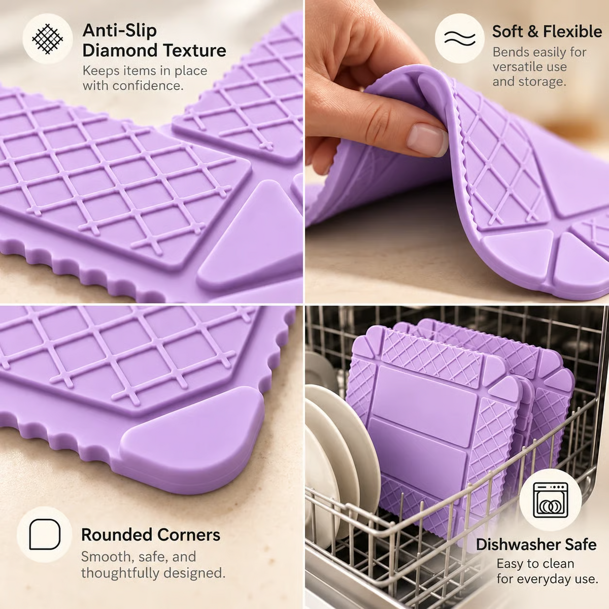 Multi-Purpose Silicone Mat - Food-Grade & Heat-Resistant 🥘