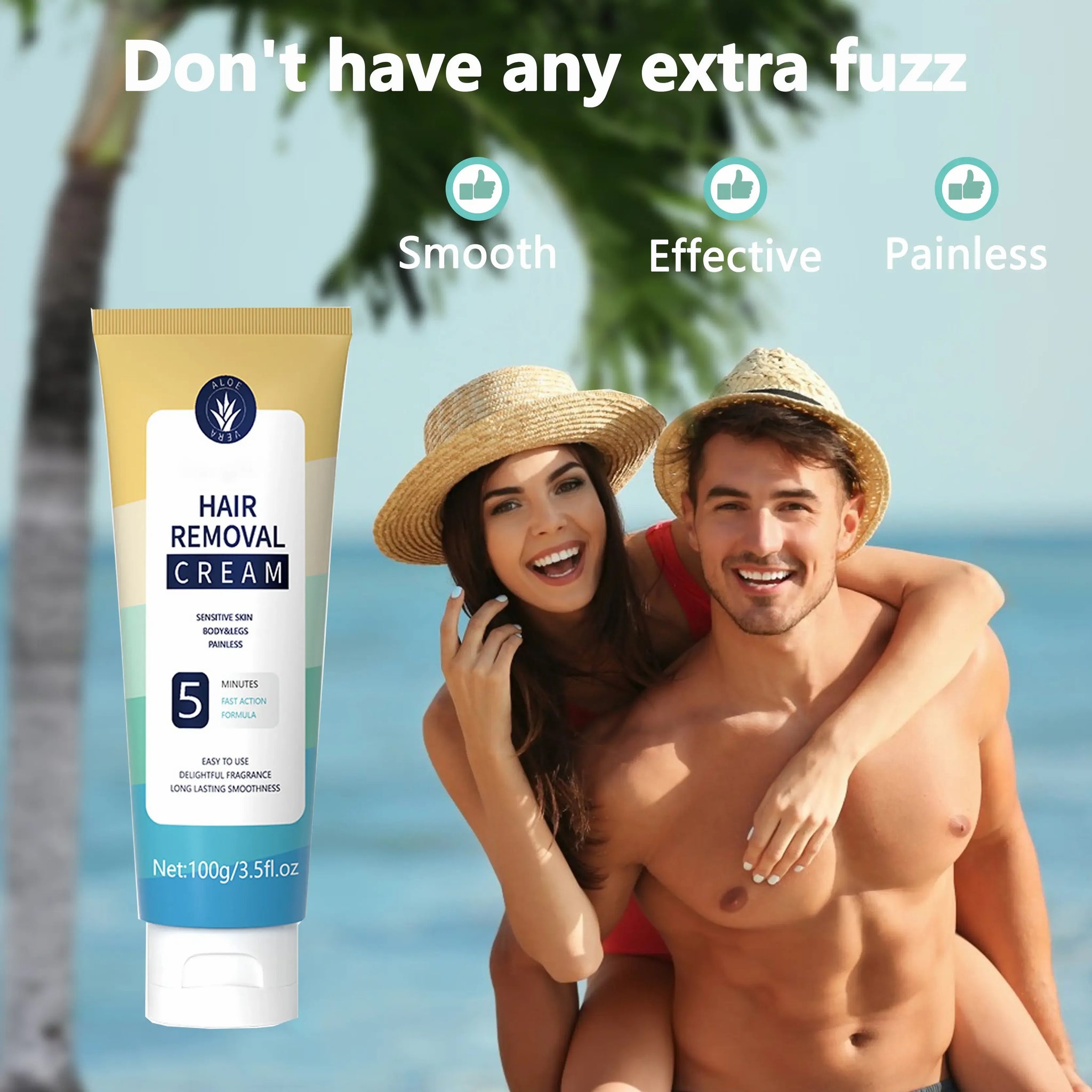 Painless Full Body Hair Removal Cream for Men & Women– Skin-friendly for all areas
