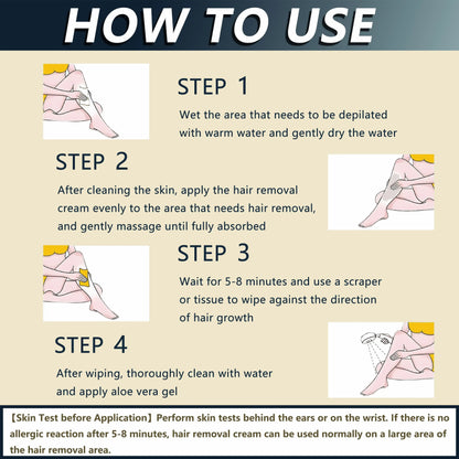 Painless Full Body Hair Removal Cream for Men & Women– Skin-friendly for all areas