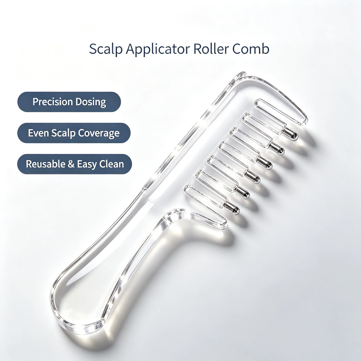 💧Refillable Scalp Oil Applicator Comb – Evenly applies serum to the roots.