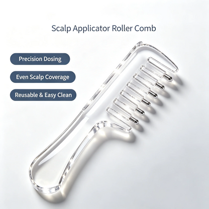 💧Refillable Scalp Oil Applicator Comb – Evenly applies serum to the roots.