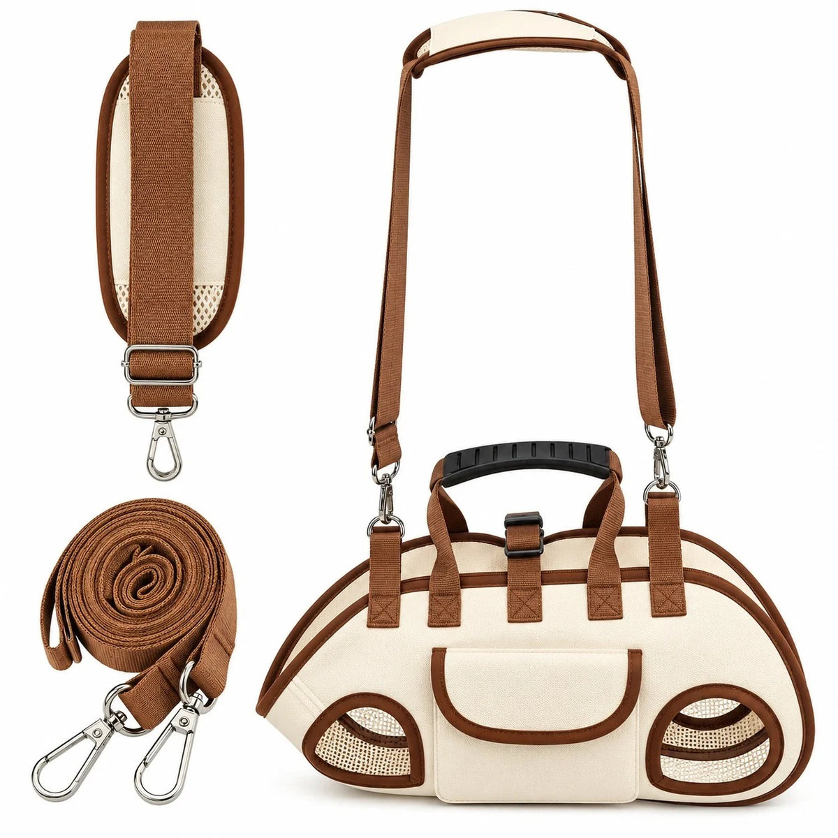 Multifunctional Pet Carrier Backpack – 6-in-1 Hands-Free Cat & Small Dog Sling Bag