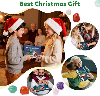 Crystal Advent Calendar 2026 for Kids – 24 Natural Gemstones & Mineral Rocks Christmas Countdown Gift