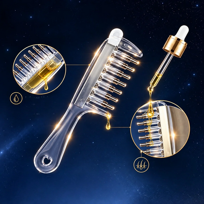 💧Refillable Scalp Oil Applicator Comb – Evenly applies serum to the roots.